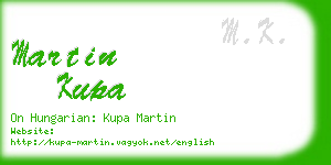 martin kupa business card
